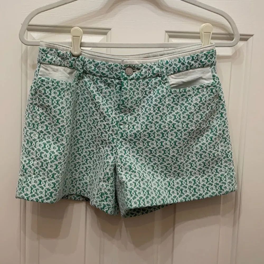 Cartonnier Anthropology London Lace Green Dressy Shorts Poly Cotton Spandex